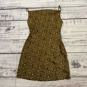 Leopard Print Spaghetti Strap Dress by urban outfitters size small